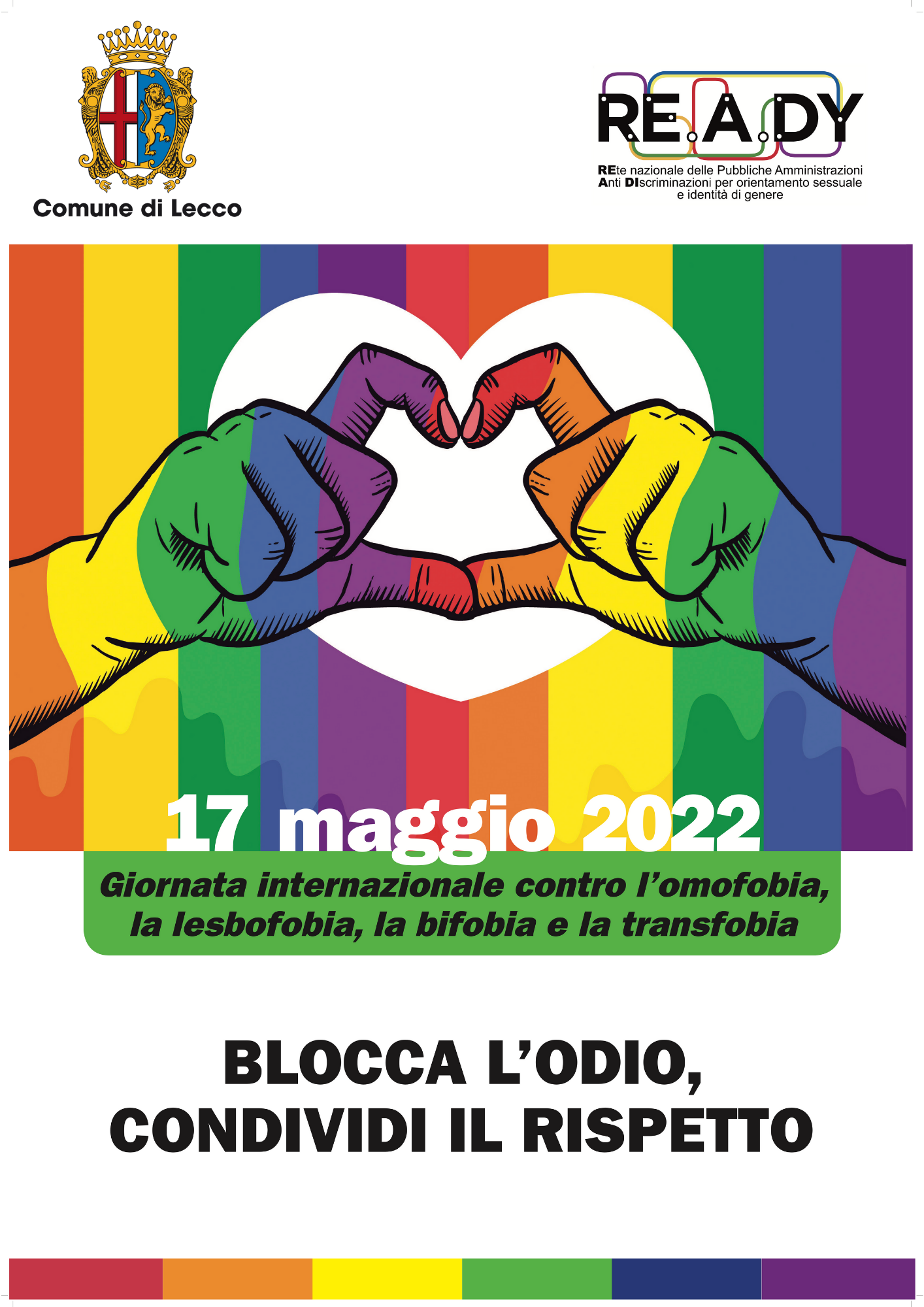 Locandina per la giornata contro l'omofobia
