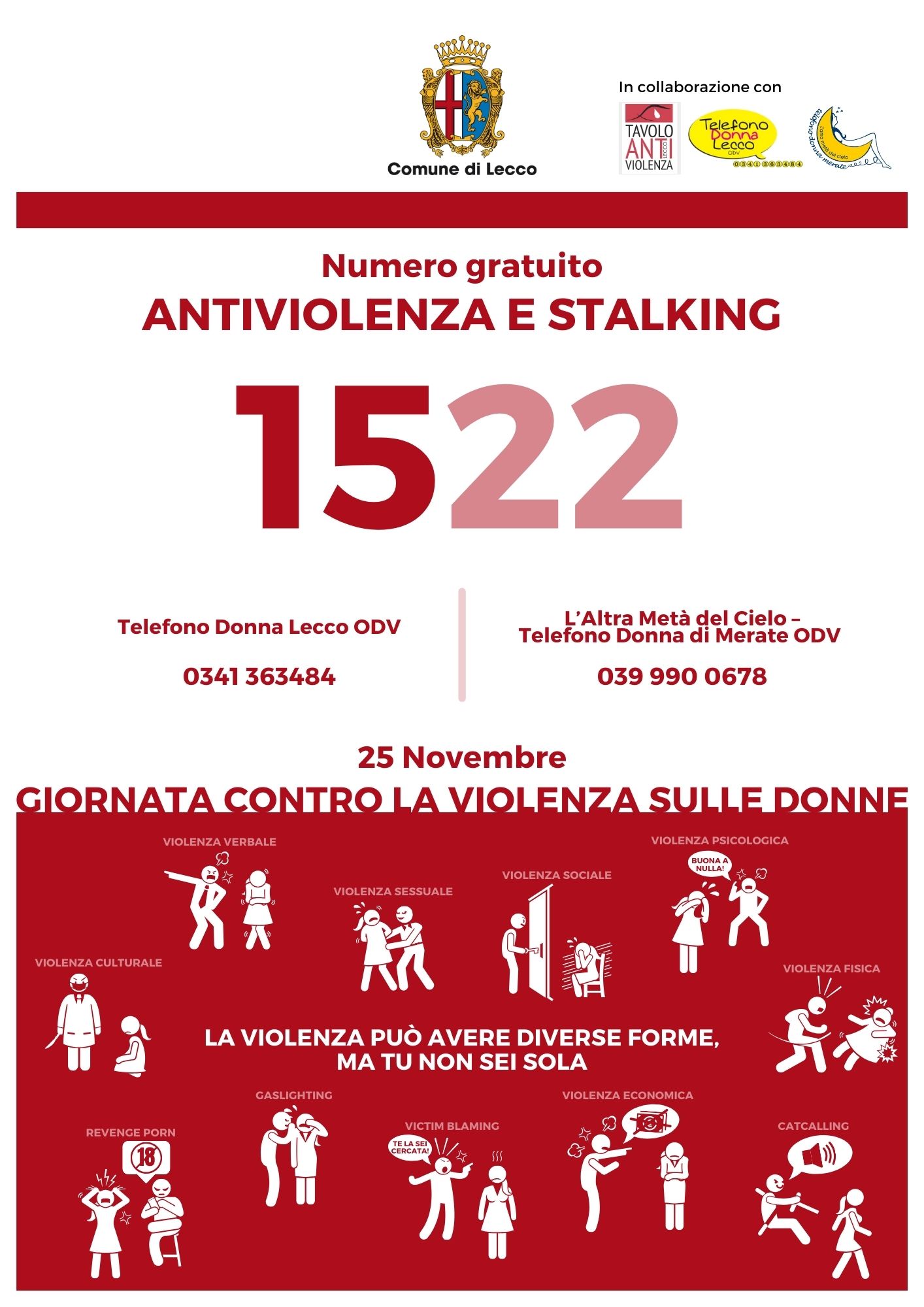 Poster giornata contro violenza donne 1522
