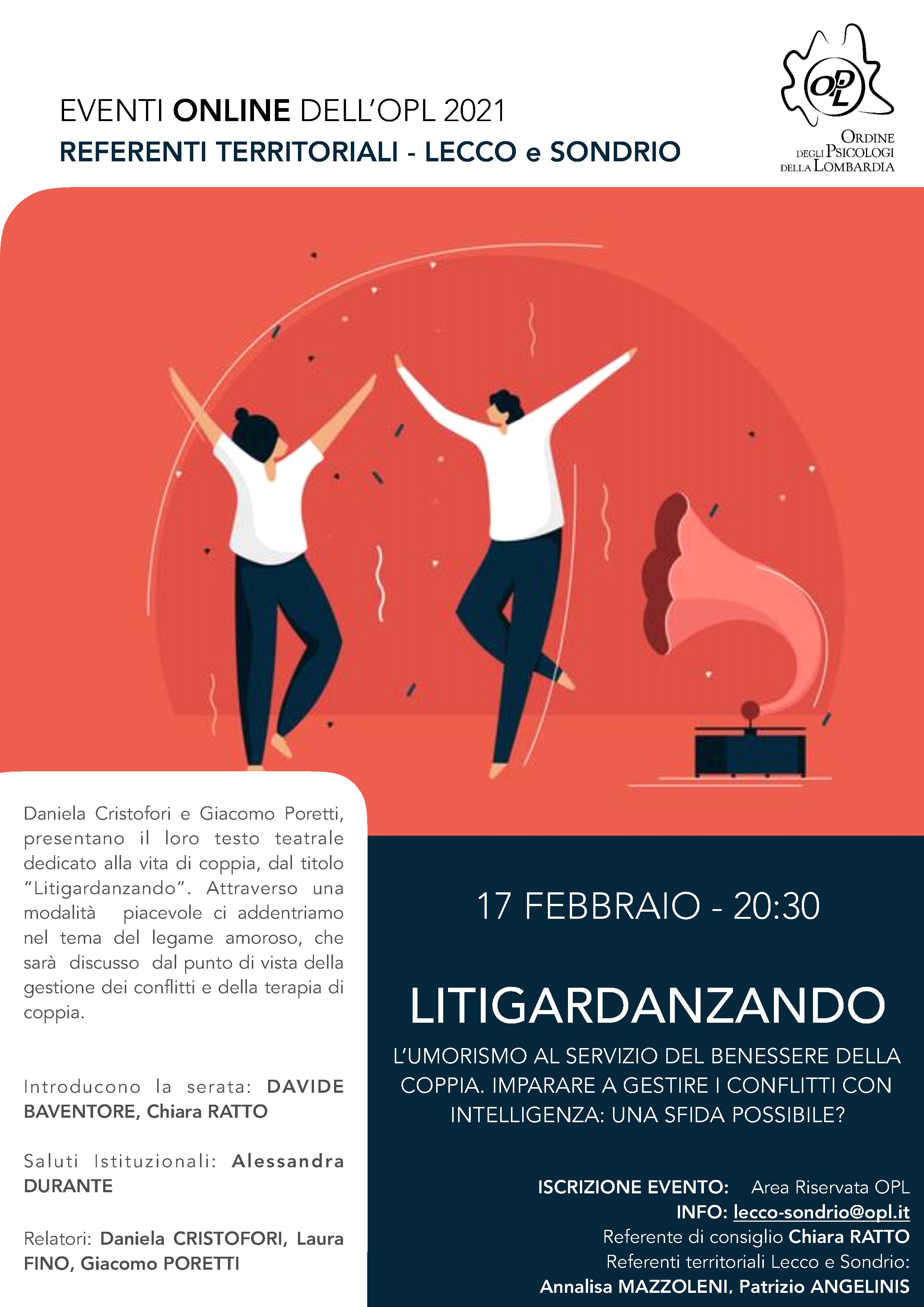 Litigardanzando - locandina: evento online 17 febbraio 2021 ore 20.30