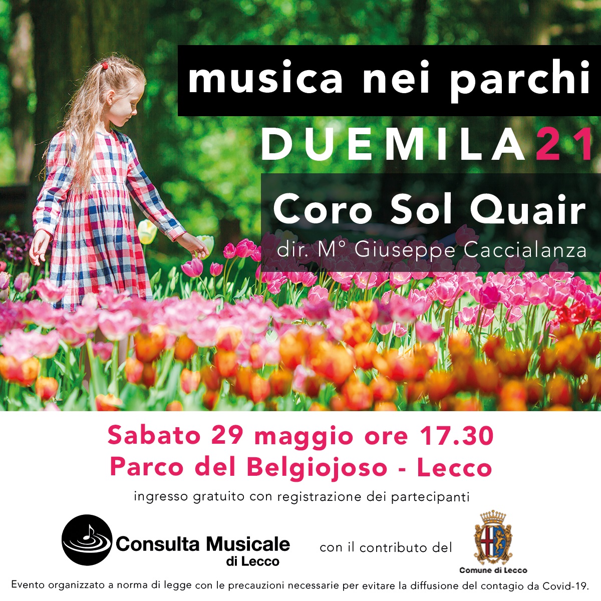 Musica nei parchi - Lecco 29 maggio 2021 ore 17.30 - Concerto del Coro Sol Quair, al Parco Belgiojoso