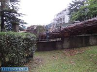Albero caduto su recinzione (visuale dall'interno del parco) - apre foto grande - foto per concessione di Lecco Notizie